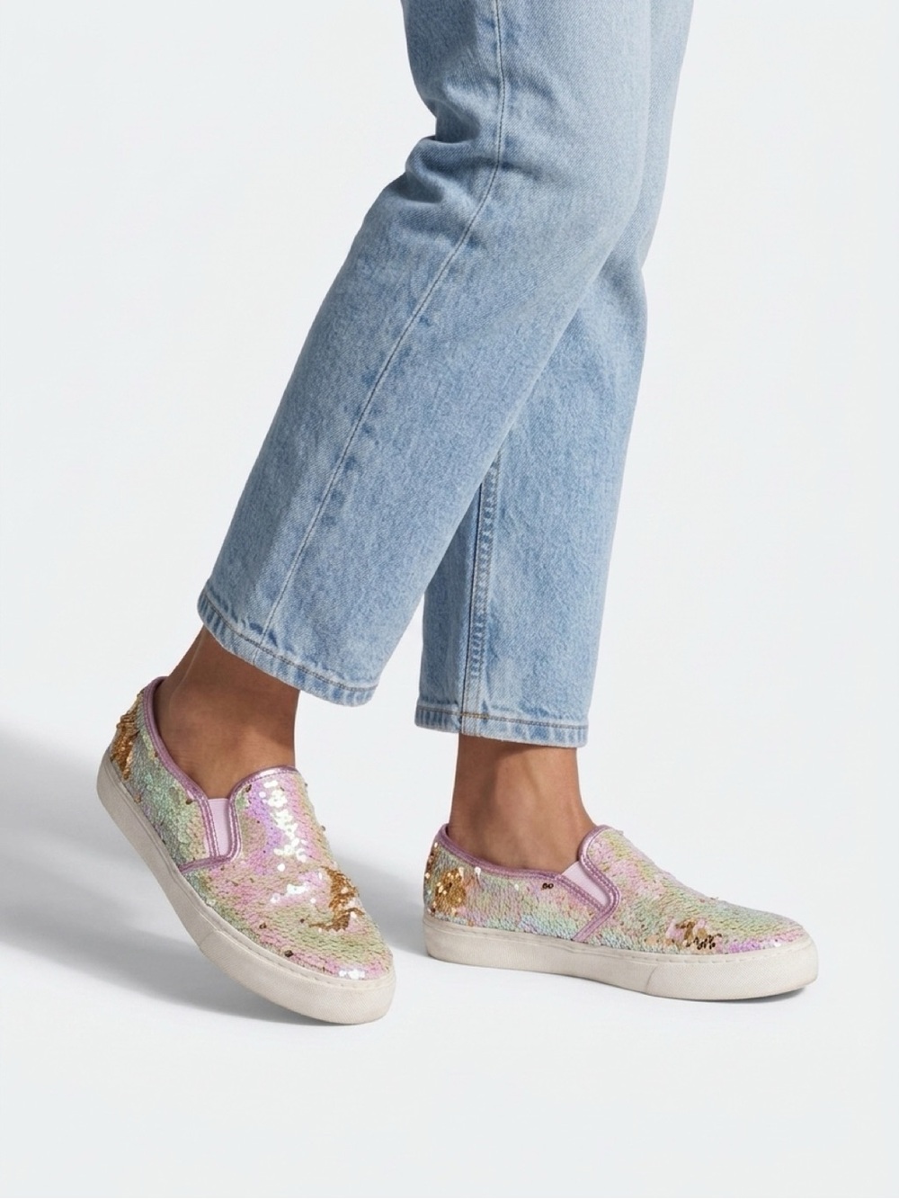 The Children's Place Iridescent Sequin Slip-On Sneakers - Pink Multi